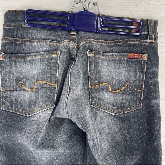 7 For All Mankind Dark Wash Mid Rise Bootcut Jeans - Picture 4 of 11